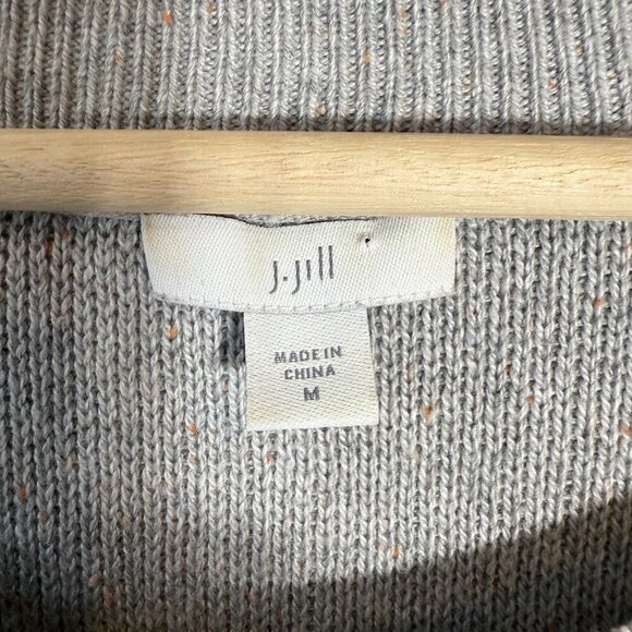 NWOT J. Jill Long Sleeve Crewneck Sweater Pullover Women's Medium Gray Pockets - Picture 8 of 10